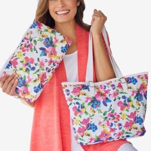 NEW Woman Within floral bag set